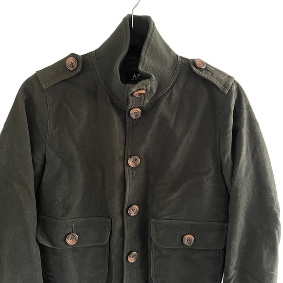 A.P.C Forest Green Bomber Jacket Size XS - Picture 4 of 9